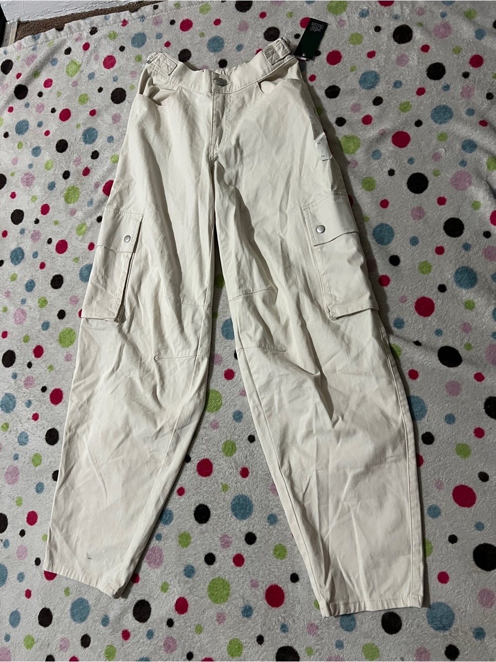 wild fable Off-White Cargo Pants with Utility Pockets